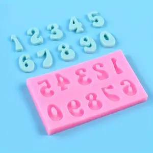 Baking Digital Liquid Silicone Chocolate Mold Fondant Cake Decoration Clay Mold