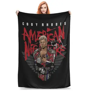 Cody Rhodes Skull Blanket Cover Fleece Ultra-Soft Throw Blanket For Car Sofa Couch Bedspread,Christmas Gift,Halloween Gift,Birthday Gift