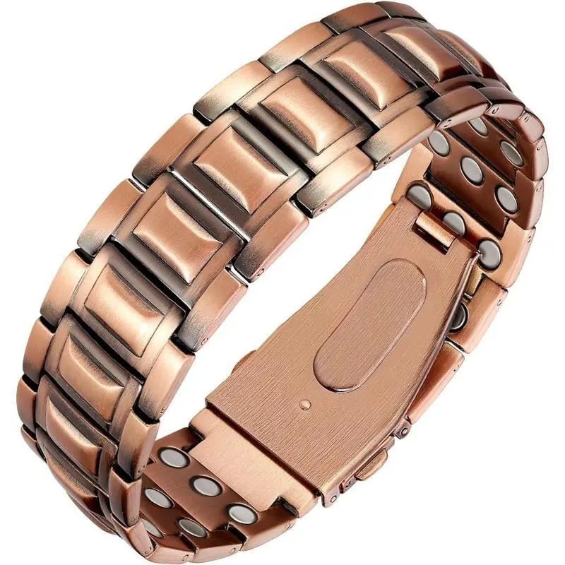 Cyjewel Pure Copper Bracelet for Men, Magnetic Cross Bracelets for Men with 3500 Gauss Magnets, Mens Pure Copper Bracelet Style Aesthetic