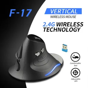 F-17 Vertical Mouse 2.4GHz Wireless Gaming Mouse 6 Keys 2400DPI Ergonomic Optical Mice w/ 3 Adjustable DPI for PC Laptop