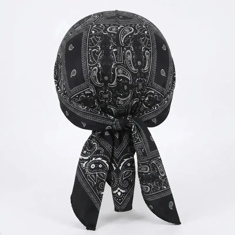 Durag Bandana Set Classic Paisley UV Protection Breathable Adjustable Tie Head
