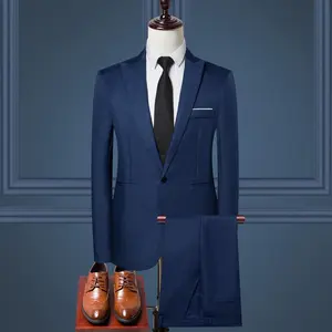 Men's Suit Set European and American Fashion Solid Color Business Casual Two-Piece Suit