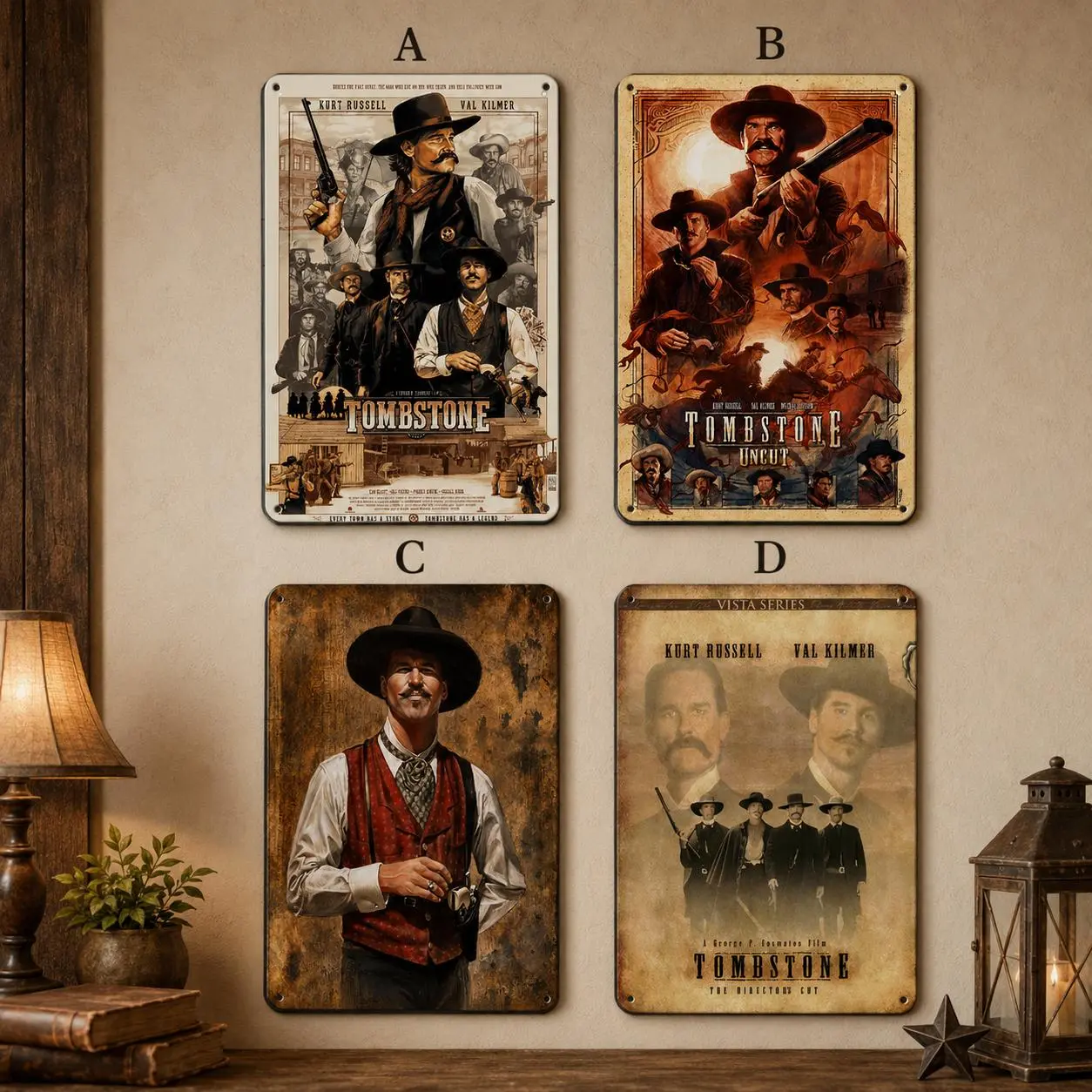 Tombstone 1993 OK Corral Walk Art Print Tin Sign | Western Cowboy Movie Bar Wall Decor Tombstone 1993 OK Corral Walk Art Print Tin Sign | Western Cowboy Movie Bar Wall Decor