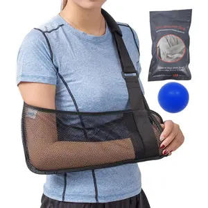 Mesh Arm Shoulder Sling — Medical shoulder immobilizer for showering — Adjustable arm brace for torn rotator cuff injury — For right and left arms, men and women — Shower sling for elbow and wrist