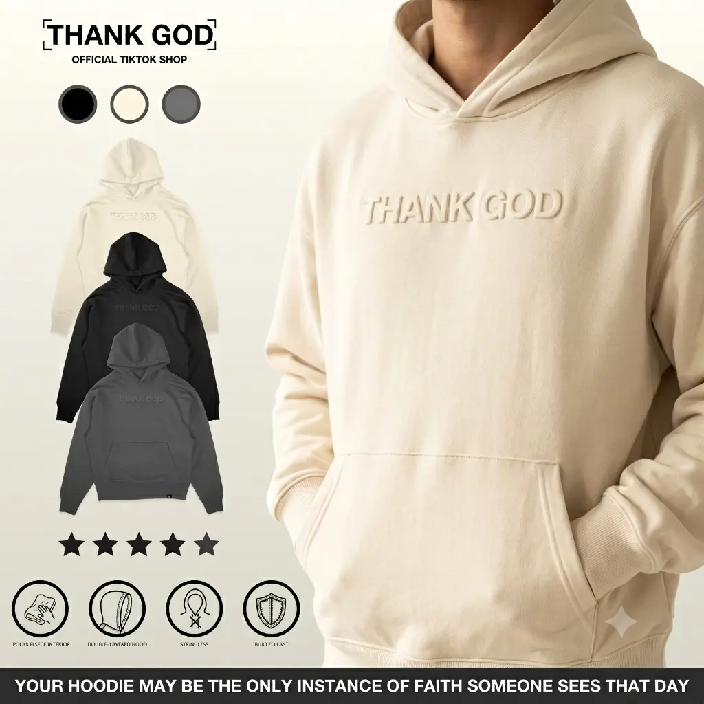 Embossed Pullover Hoodie - Minimalist 3D Mold Design, Unisex Oversized Longsleeves, Soft Cozy Polar Fleece Interior, 80% Cotton 20% Polyester Fabric, Winter Top