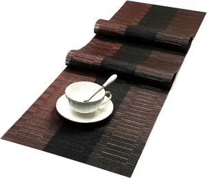 Table Runners Woven Vinyl Table Mats 12x54 inch for Kitchen Dining Table