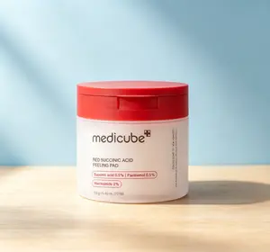 Medicube Red Succinic Acid Peeling Toner Pads 70 Sheets AHA BHA Niacinamide Panthenol Gentle Exfoliating Pad For Acne Breakout-Prone Skin Non-Comedogenic Korean Skincare