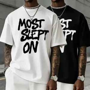 Men's vintage inspirational graphic T-shirt, featuring a drip-style font, 90s retro sports style, with an emo rock-punk vibe, made of thick cotton fabric with a round neck, colorfast, casual short-sleeve in hip-hop urban street style