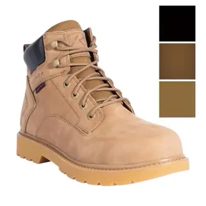 ROTHCO Tradesman 6 in Worker Shoe - Tactical Leather Padded Mesh Men’s Work Boots with Waterproof Weather Protection System, Laces, All-Seasons Versatility