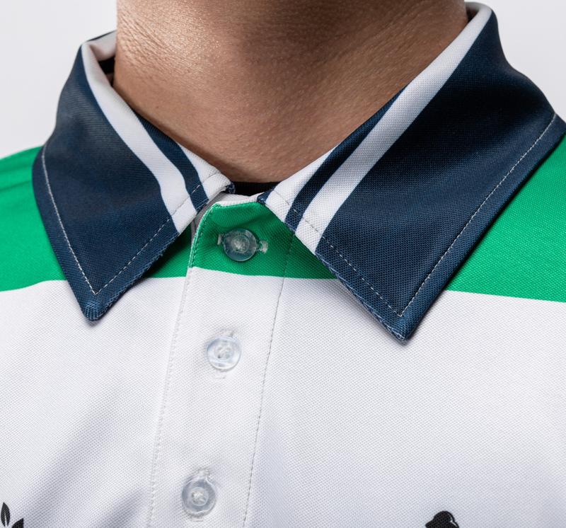 The Birdie Stripe Men's Short Sleeve Performance Polo Shirt, Lightweight Quick-Dry Stretch Golf Polo, Breathable Sportswear Top for Outdoor Play, Casual Golf and Everyday Wear
