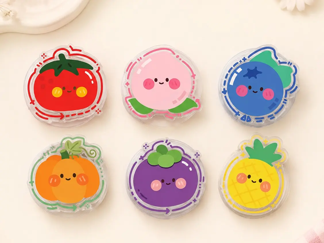 Kawaii Fruit MagSafe Phone Grip, Cute Fruit Gangs Magnetic Phone Holder, Cartoon Fruits Acrylic Kindle Grip, Cute Pop Socket, Phone Accessory, Cute Gift for Her