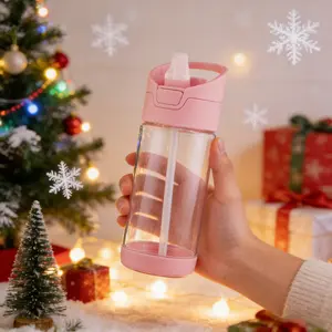 12OZ Kids Water Bottle with Straw BPA-Free Tritan Leak-Proof Sports Flask for School and Outdoor Aktivities Grey Durable Simple Drop-Proof Ergonomic Design Essential for Biking Hiking Trekking Gift