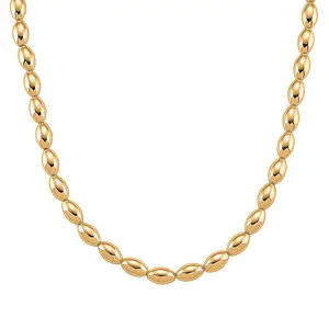 Beaded Chain Necklace in Goldtone 20-22 Inches