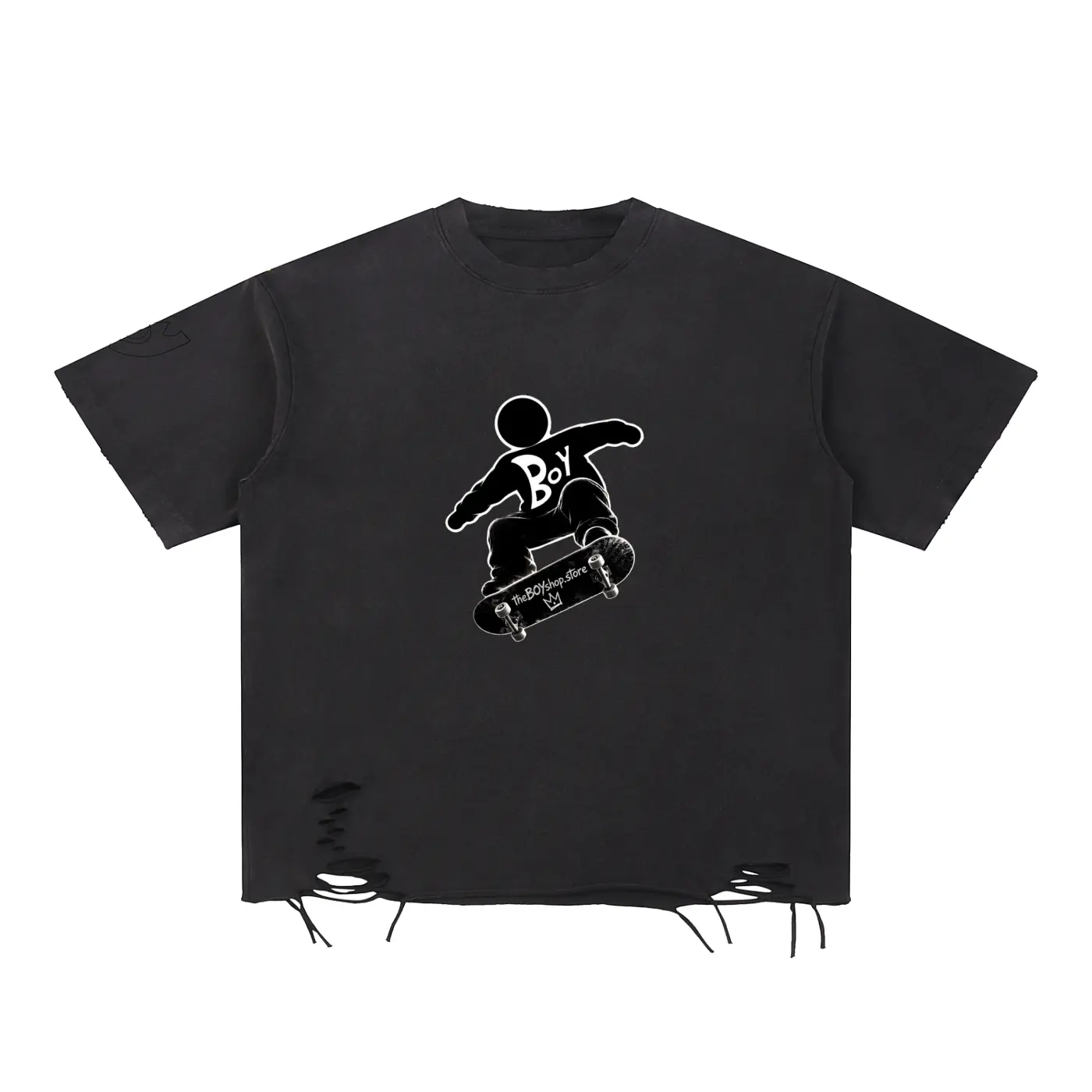 Snow Washed Raw-Hem T-Shirt