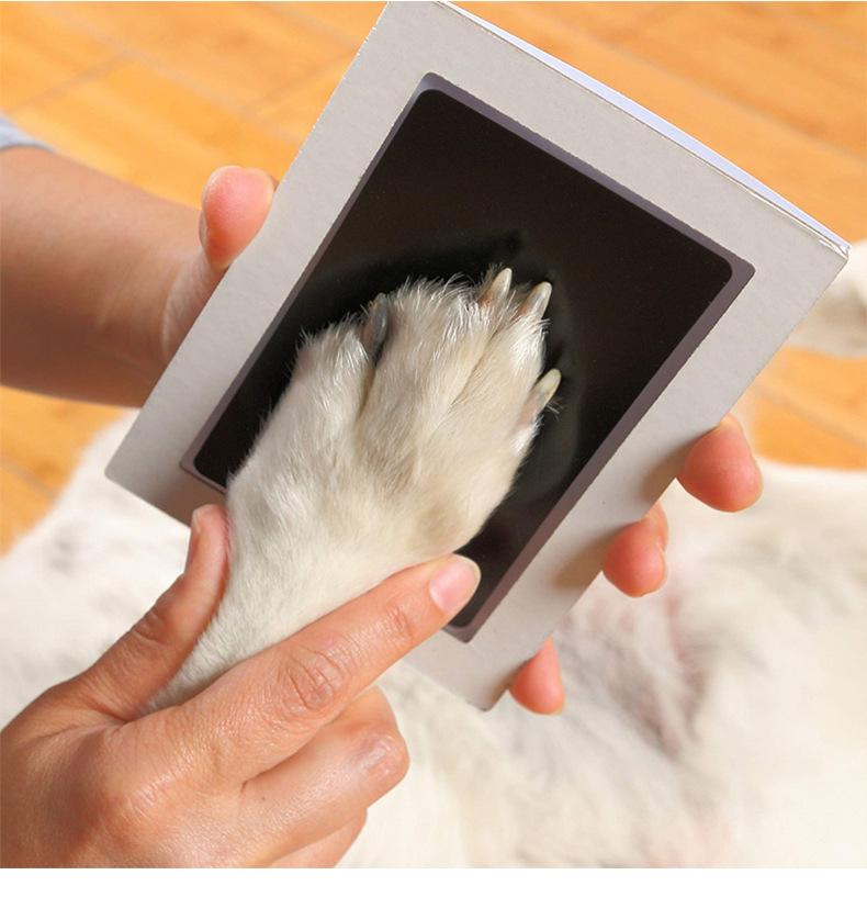 No-clean Pet Paw Print Stamp Kit, DIY Keepsake Paw Impression Set, Cute Footprint Memorial Decor for Dog Cat, Ideal Craft Gift & Photo Album Ornament for Home Daily Use