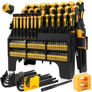 140-Piece Magnetic Screwdriver Set with Plastic Stand, Includes SAE and Metric Hex Keys, Precision Screwdrivers, Magnetizer and Demagnetizer, DIY Tools, Men's Tool Gift Screwdriver Set