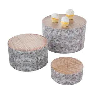 Woodland Party Tree Stump Treat Stands - 3 Pc.