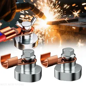 New Strong Magnetic Welding Ground Clamp Alloy Steel Heavy Duty Welding Grounding Clip Magnet Head Support Grounding Clamp Tools Welding Accessories