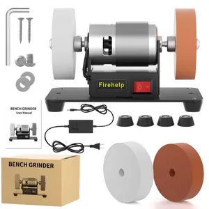 Mini Electric Belt Sander | 12-Speed Adjustable Electric Belt Grinder | Dual-Wheel Bench Grinder | Anti-Slip  Low Noise | Metal, Wood, Stone & Jewelry Grinding & Polishing Machine | Electric Coarse & Fine Grinding Wheels. Perfect Christmas & Holiday Gift.