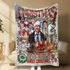 Christmas themed blanket "Christmas Vacation" - Themed Blanket | Sofa Movie - Watching Throw, AC Home Blanket, Outdoor Picnic Vibe For Christmas party decor, winter family movie nights Suitable as a gift sizes 60*80,30*40(baby ),40*50(kids),50*60
