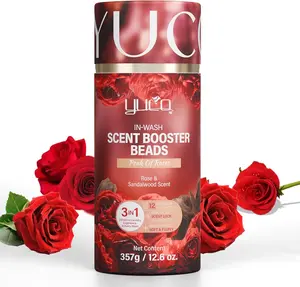 YUCO Scent Beads Laundry Natural,Ultra-Concentrated Two-Color Laundry Beads,Effective Fabric Deodorizer,Soften,Static Free,Microcapsule Technology Scent Lock Fresh Last 12Weeks(Rose Sandalwood,12.6OZ)