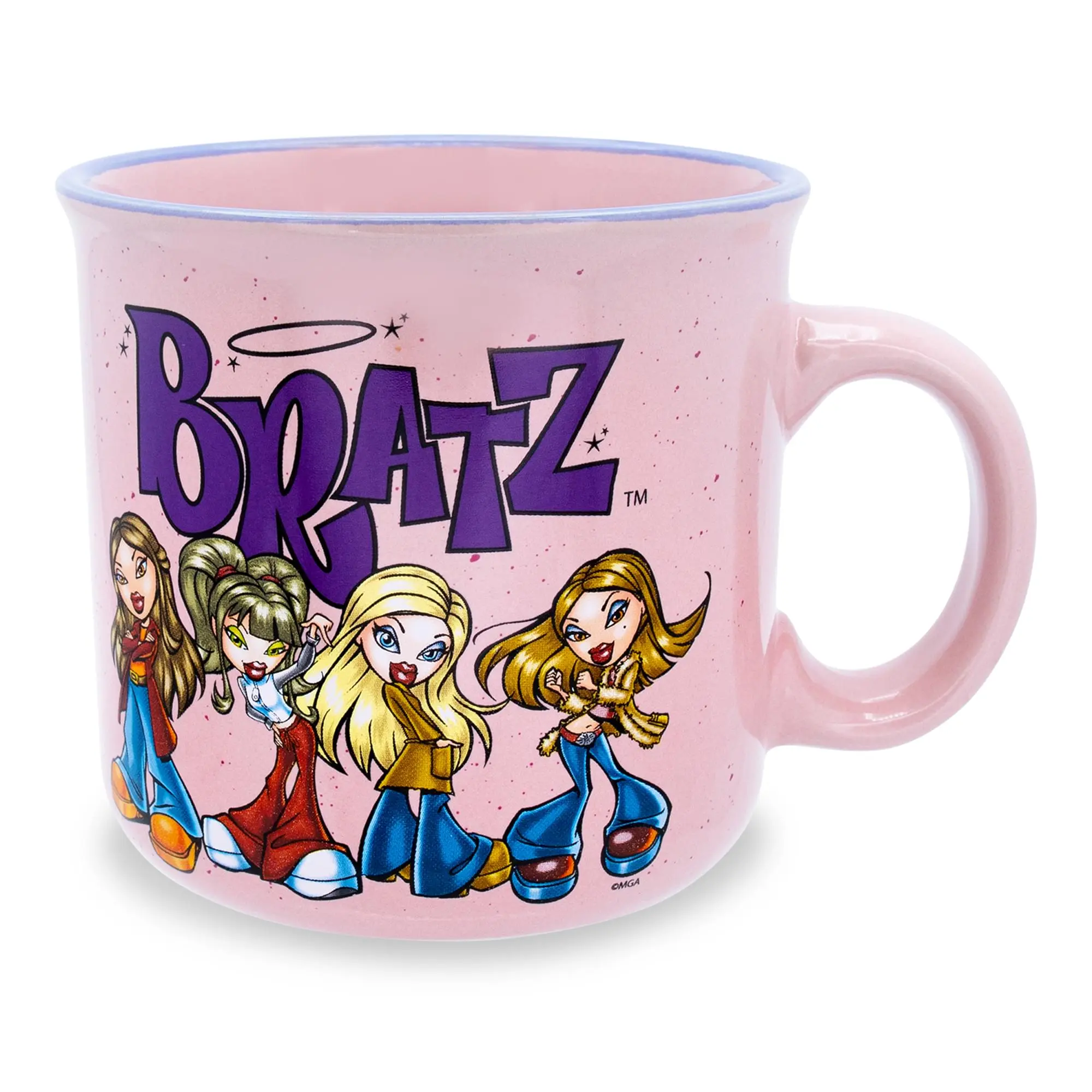 Bratz Pink Ceramic Camper Coffee Cup - 20 oz, Washable, Reusable, Ideal for Drinks, Collectible Mug