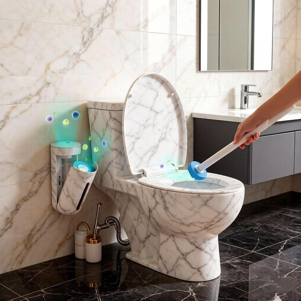 Disposable Toilet Brush, Toilet Bowl Wand Holder Set with 24PCS Cleaner Refills, Bathroom Cleaning System for Sink Bathtub Drain Wash Basin Urinal，Wall-Mount Scrubbing Toilet Brush Bathroom Cleaning Kit，Mother's Day