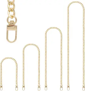 4 count Different Sizes Iron Replacement Flat Chains Iron, Metal Chain Strap for DIY Purse Handbag  Crossbody Bag Clutch by (15.4 Inch, 23.6 Inch, 31. 4 Inch, .2 Inch)