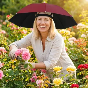 Portable Head-Worn Umbrella for Fishing, Large Outdoor Folding Sunshade, UV Protection, Wind-Resistant, Perfect for Outdoors Activities, Windproof Folding Umbrella