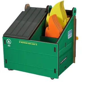 2025 Dumpster Fire Humor - Desk Dumpster Pencil Holder with 100+ Flame Note Cards, Funny 3-Compartment Organizer for Office Supplies, Desk Caddy for Work or Home