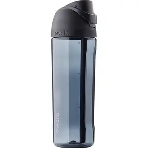 Freesip Clear Tritan Plastic Water Bottle with Straw, Bpa-Free Sports Water Bottle, Great for Travel, 25 Oz, Very, Very Dark