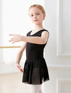 Girls Chiffon Skirted  sport Leotards Children Cotton Ballet Dance Dress skirt tiktok shop store Elastic