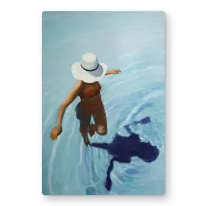 Begin Home Decor C1MP1218NU3ZLC 12 x 18 in. On Vacation - Hyperrealist Bathroom Metal Print Wall Art - Home Decor