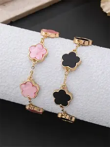 Lucky Five-Leaf Flower Bracelet Set, Romantic Bracelet Set, Fashion Classic Design, Perfect for Daily Wear, Dates, Formal Events, Elegant Women's Jewelry
