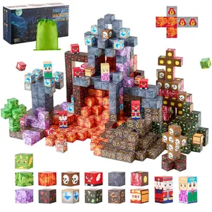 150-PCS Dark Castle Magnetic Building Block Sets, Magnetic Building Cubes, STEM Montessori Sensory Stacking Toys for 3+ Years Old Kids, Christmas/Birthday Gift