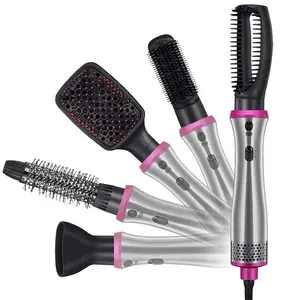 Five in one hair dryer, curly and straight dual-purpose straight hair comb, no harm to hair, multifunctional hot air comb Straightening Brush Curling Brush