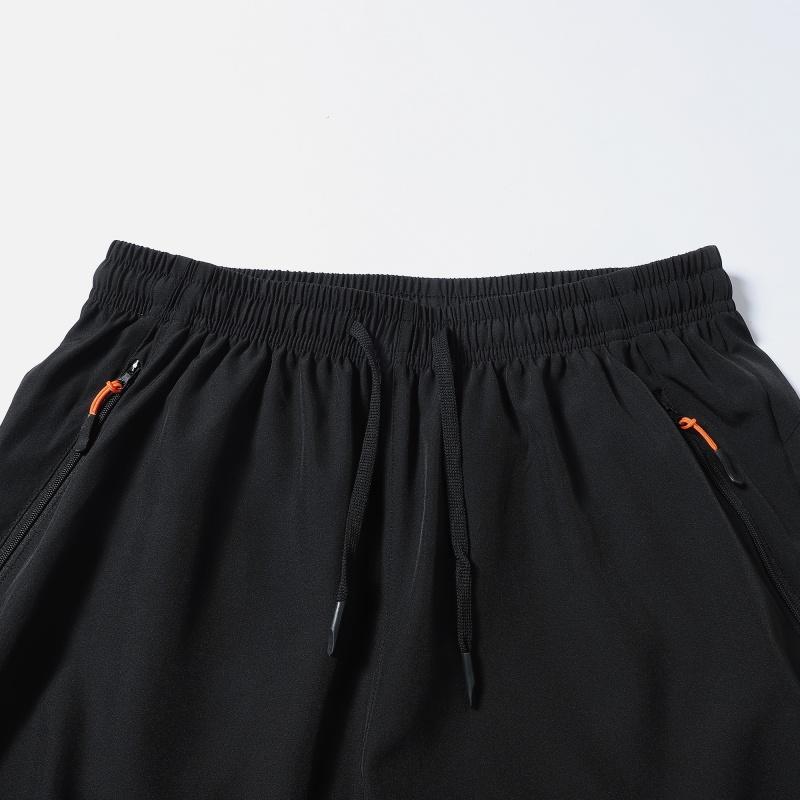 Men’s quick-dry casual athletic shorts featuring an elastic drawstring waist and zippered pockets on both sides, suitable for summer wear—ideal for outdoor sports, fitness, jogging, cycling, and basketball.