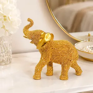 Elegant Elephant Figurine, Decorative Figurines, Resin Animal Sculptures, Wealth and Good Luck Symbol, Living Room TV Cabinet Decor, Office Desktop Ornament, Desktop Statue, Business Gift