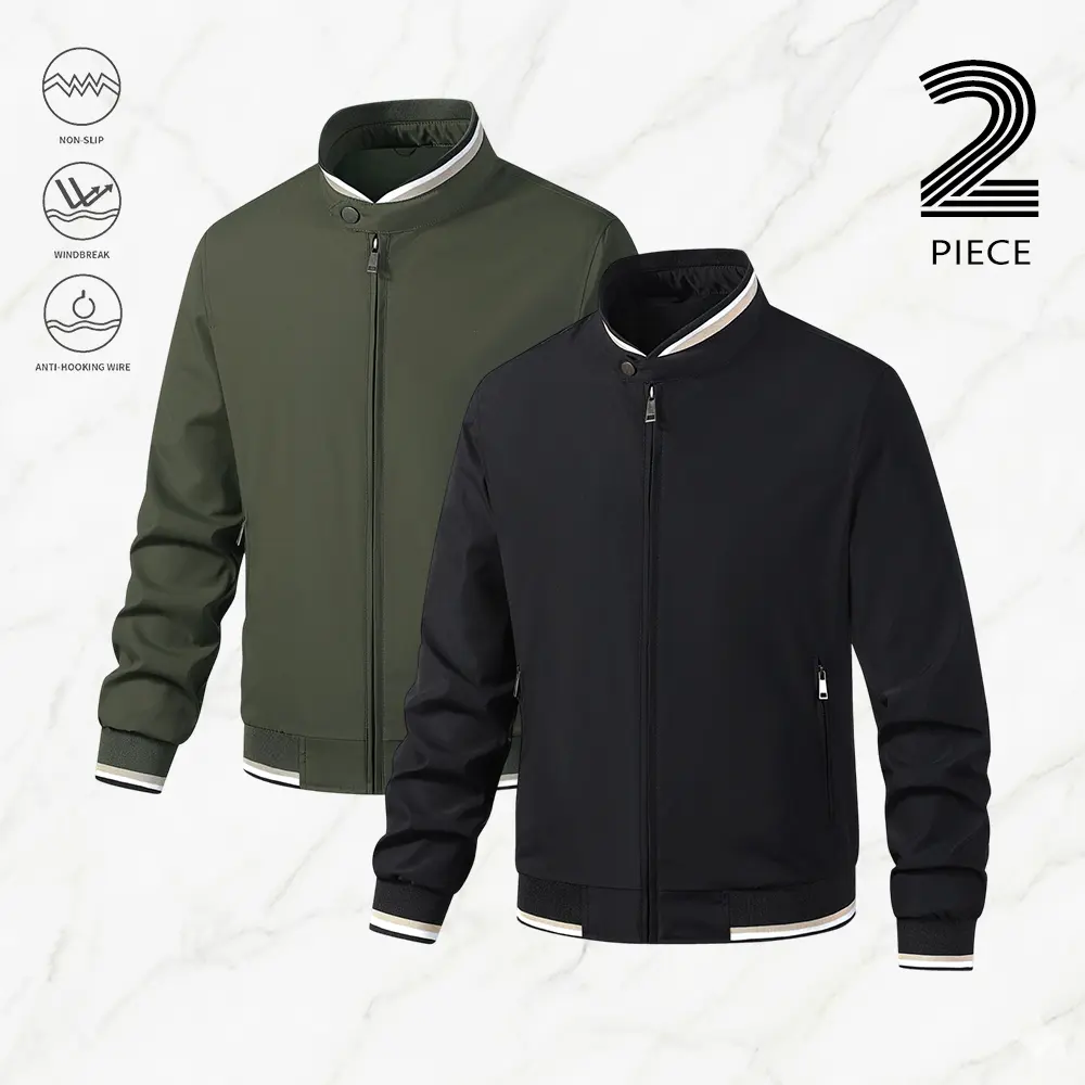 Men’s Regular-Fit Zip-Up Aviator Coat, Autumn-Winter Casual Long-Sleeve Windproof Baseball-Collar Outerwear, Menswear Everyday Apparel, Coats