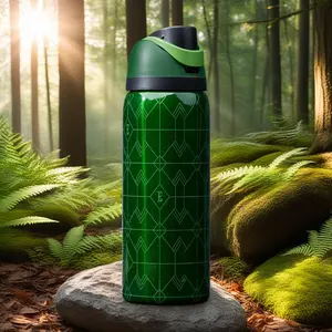 32oz Laser Pattern Insulated Water Bottle Trendy Exquisite Tumbler Flask Portable Drinkware  Cup