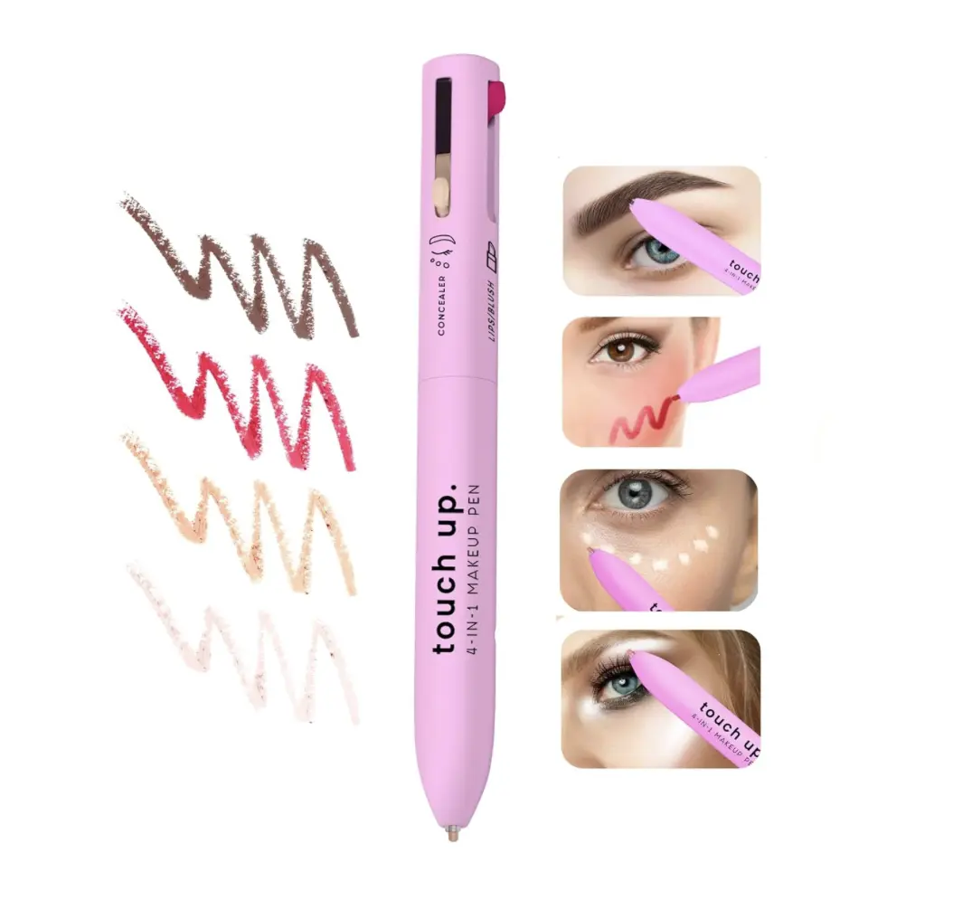 Touch Up 4-in-1 Makeup Pen (Concealer, Eye/Brow Liner, Lip/Blush, & Brightener) All-in-One, Multi-Functional Portable Beauty Product, On The Go Travel Makeup Pencil (Makeup Pen B)