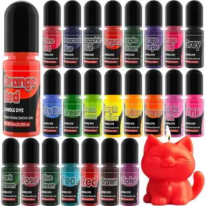 Candle Dye - 24 Colors Liquid Candle Dyes for Candle Making - Oil-Based Highly Concentrated Candle Color Dye for Soy Wax, Beeswax & Gel Wax, , for DIY Candle Making Supplies, Each 6ml/0.25 oz