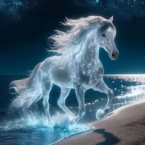 5D DIY Diamond Arts Colorful Painting Kit, Horse Pattern Diamond Arts Colorful Painting without Frame, Handmade Art Crafts for Home Decor, Diamond Art Mosaic