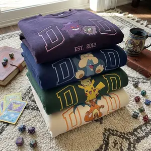 Custom PokaDad Embroidered Shirt Persionalized Anime Characters Sweatshirt Father’s Day Gift Birthday For Dad Pocket Beast