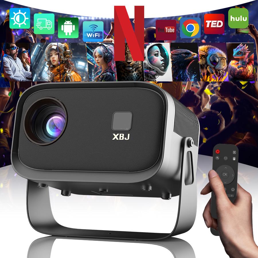 2026 upgraded black projector, Father’s Day gift, supports 4K/1280p HD Bluetooth projector with built-in speakers, portable summer outdoor mini movie projector, compatible with laptops, smartphones, smart TVs, Xbox, PS5, ideal birthday gift, USB flash dri