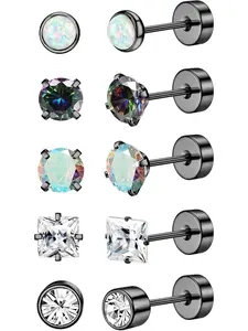 Hypoallergenic Earrings for Sensitive Ears, 20g Flat Back Surgical Steel Studs, Small Huggie Hoop and Cartilage Earring Stacking Set in Silver Color, Hypoallergenic Stainless Steel