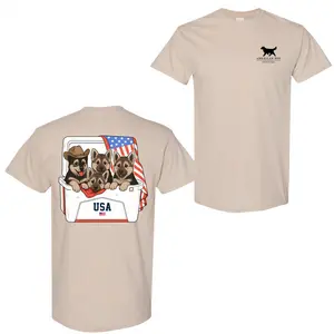 American Boy - German Shepherd T-shirt, 2-sided Graphic Tees, Cute Dog Shirt for Men and Women, Menswear Streetwear, Casual Summer Top