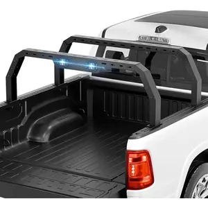 【Yzona】Pickup Truck Bed Cargo Racks with 2 LED Light Bar for 2005-2023 Toyota Tacoma(05-23) | 2022-2025 Toyota Tundra | 2020-2025 Jeep Gladiator JT