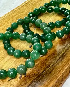 🌿 10mm Moss Agate Sphere Elastic Bracelet — Grounding • Renewal • Nature’s Harmony