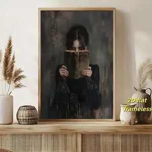 1 piece of Victorian era women's reading canvas art print -2D flat printing frameless painting for living room, bedroom, office, kitchen wall decoration Vintage Prints